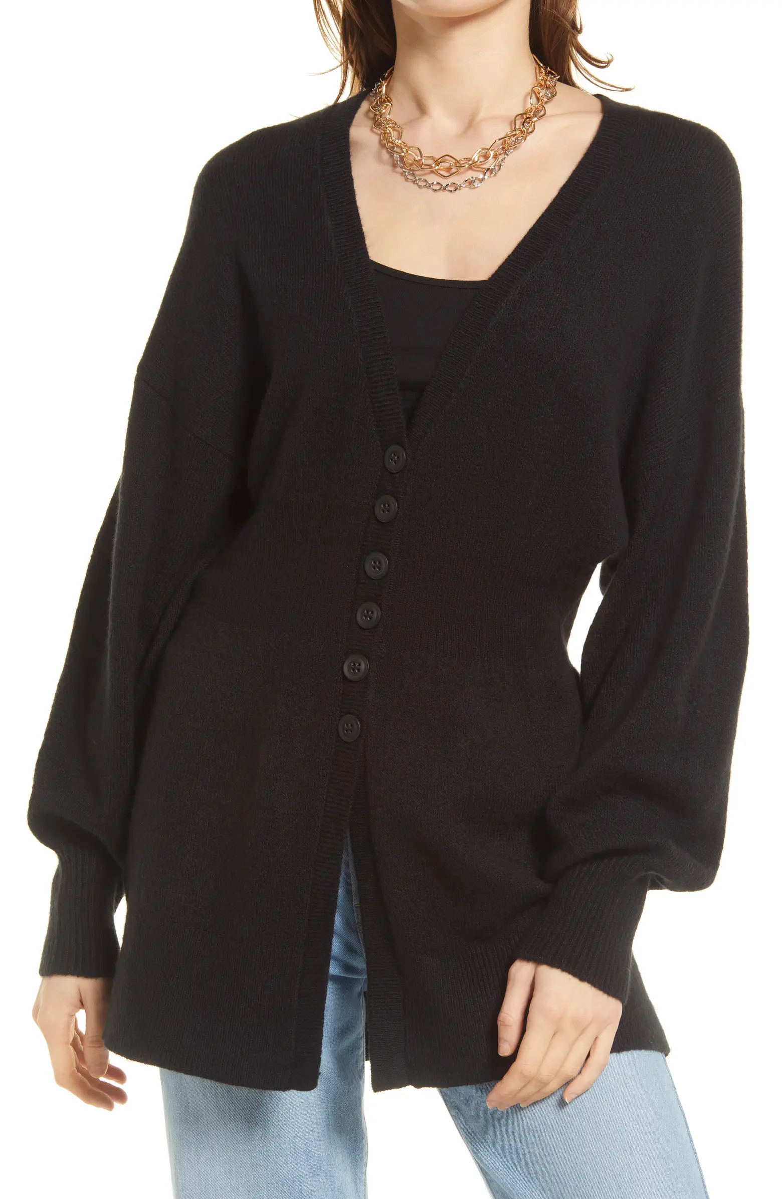 Open Edit Cinched Waist Cardigan | Nordstrom | Nordstrom