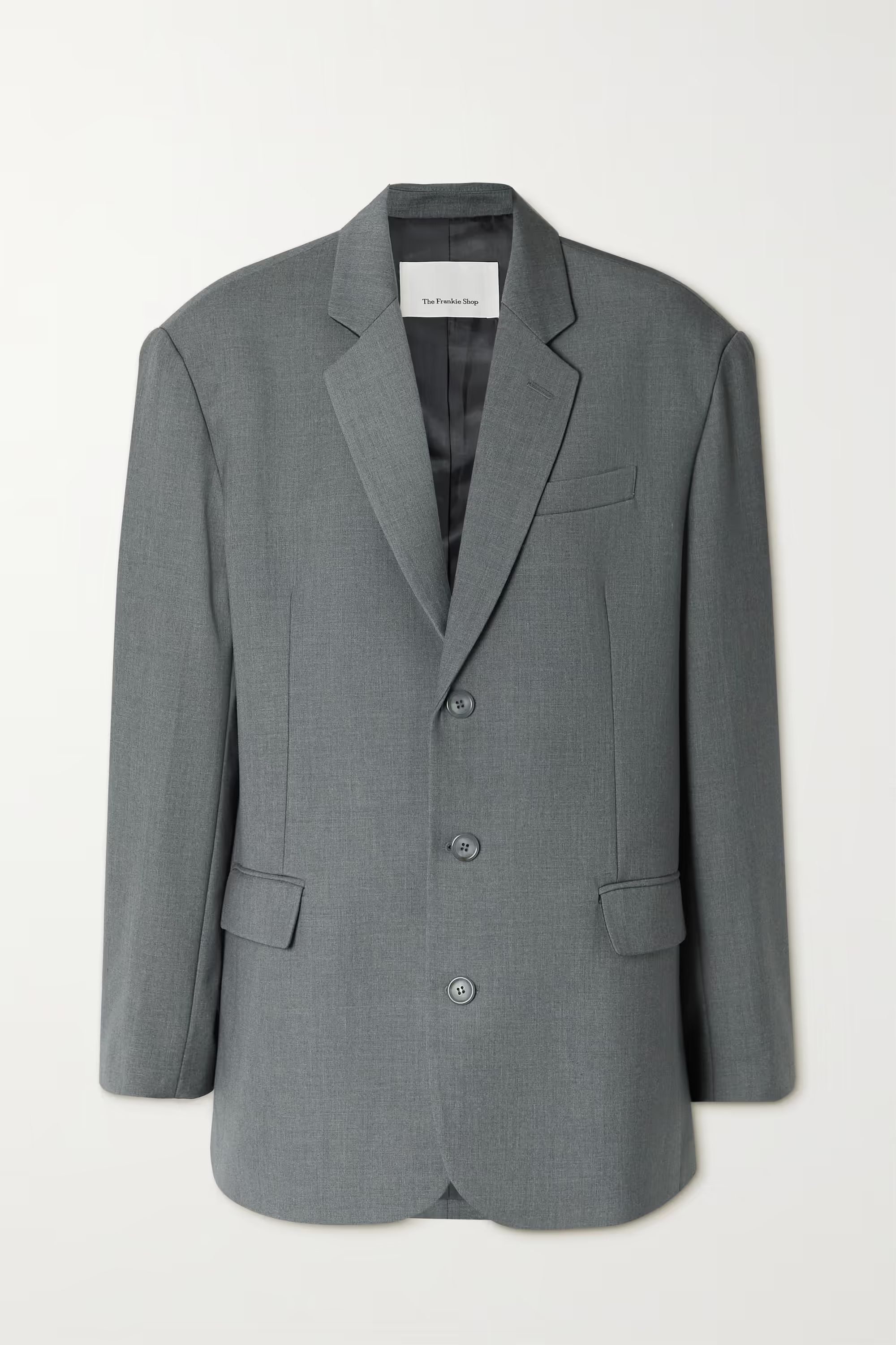 Dark gray Gelso oversized TENCEL Lyocell-blend blazer | FRANKIE SHOP | NET-A-PORTER | NET-A-PORTER (UK & EU)