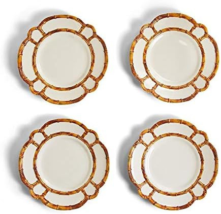 Two's Company Set of 4 Bamboo Touch Dinner Plate | Amazon (US)
