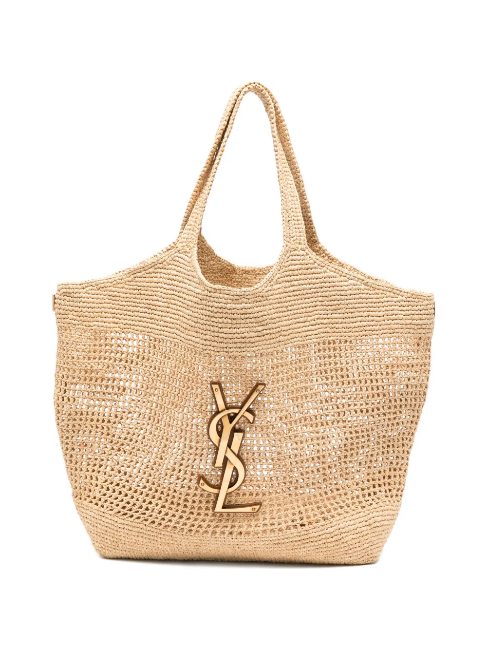 Saint Laurent Icare Cassandre Raffia Tote Bag | Neutrals | FARFETCH UK | Farfetch Global