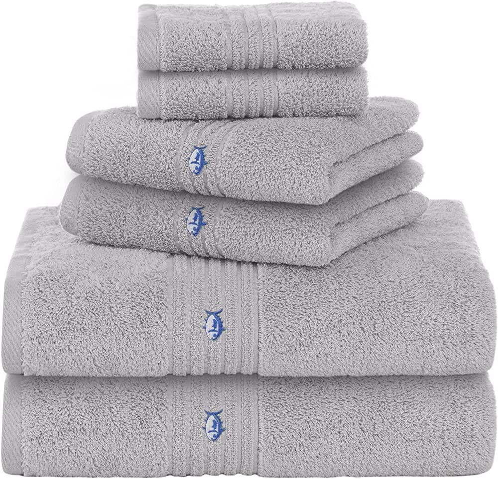 Southern Tide 7134789 Performance 5.0 Cotton Blend 6 Piece Towel Set, Light Gray | Amazon (US)