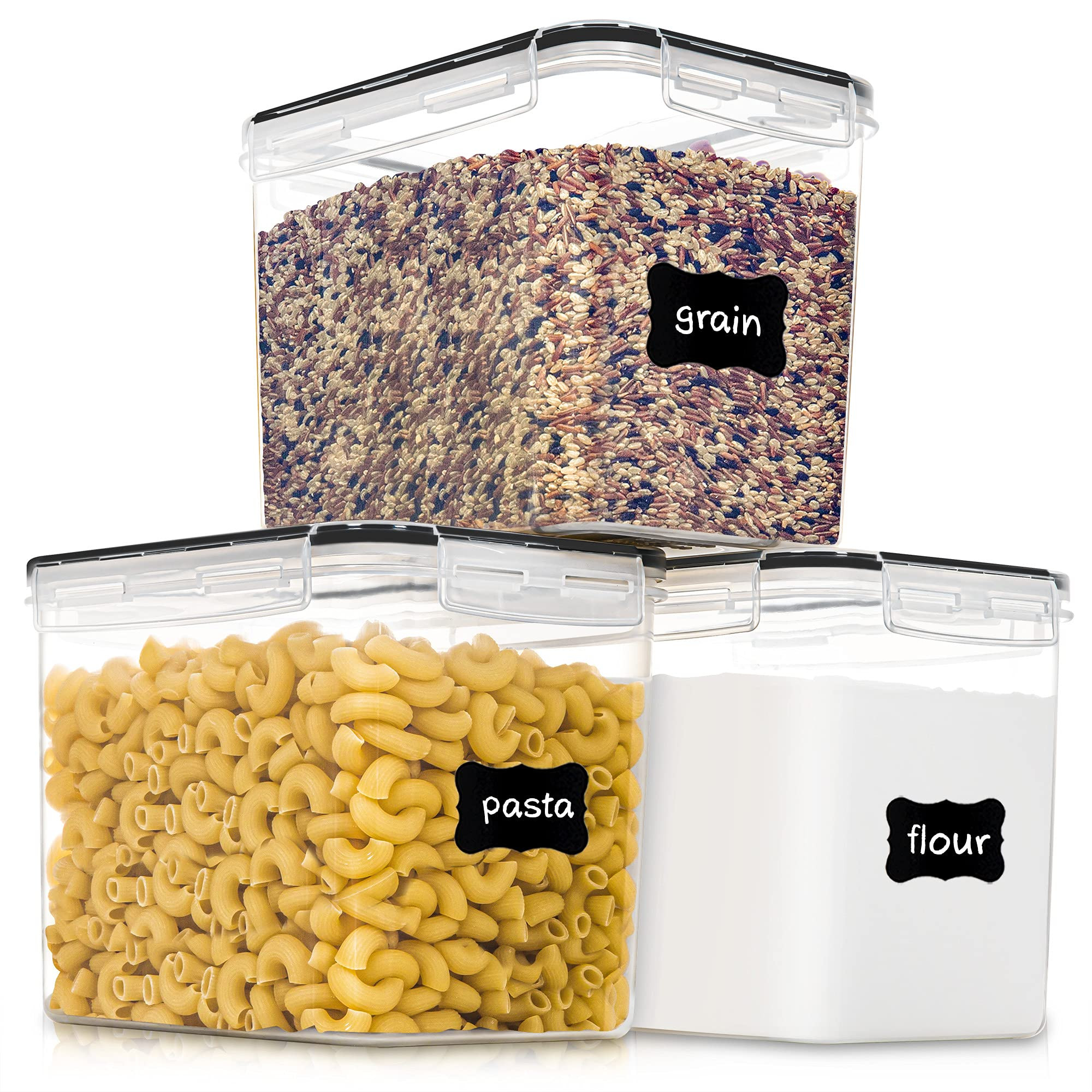 Medium Food Storage Containers with Lids Airtight 3.6L /121.7Oz, for Flour, Sugar, Baking Supply,... | Amazon (US)