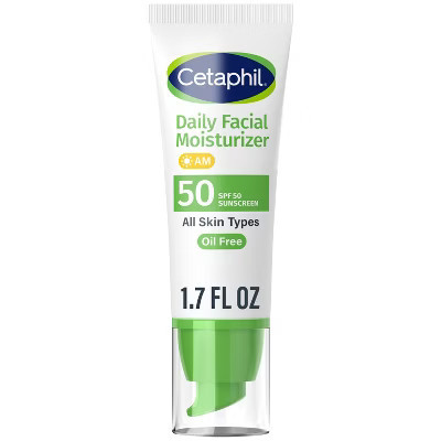 Cetaphil Daily Face Moisturizer Sunscreen Lotion - SPF 50 - 1.7 fl oz: Hypoallergenic, Noncomedogenic, Phthalate-Free, Recommended for Sensitive Skin | Target