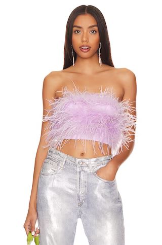 Lovers + Friends Marianne Feather Crop Top in Lavender from Revolve.com | Revolve Clothing (Global)