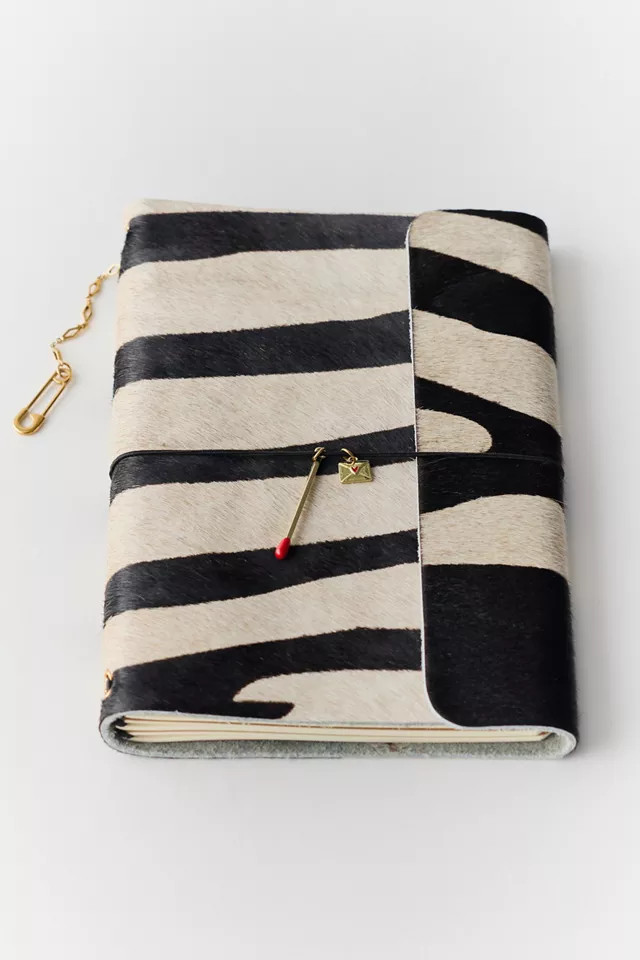 Charmed LA A5 Leather Wrap Journal in Brown Croc at Urban Outfitters | Urban Outfitters (US and RoW)