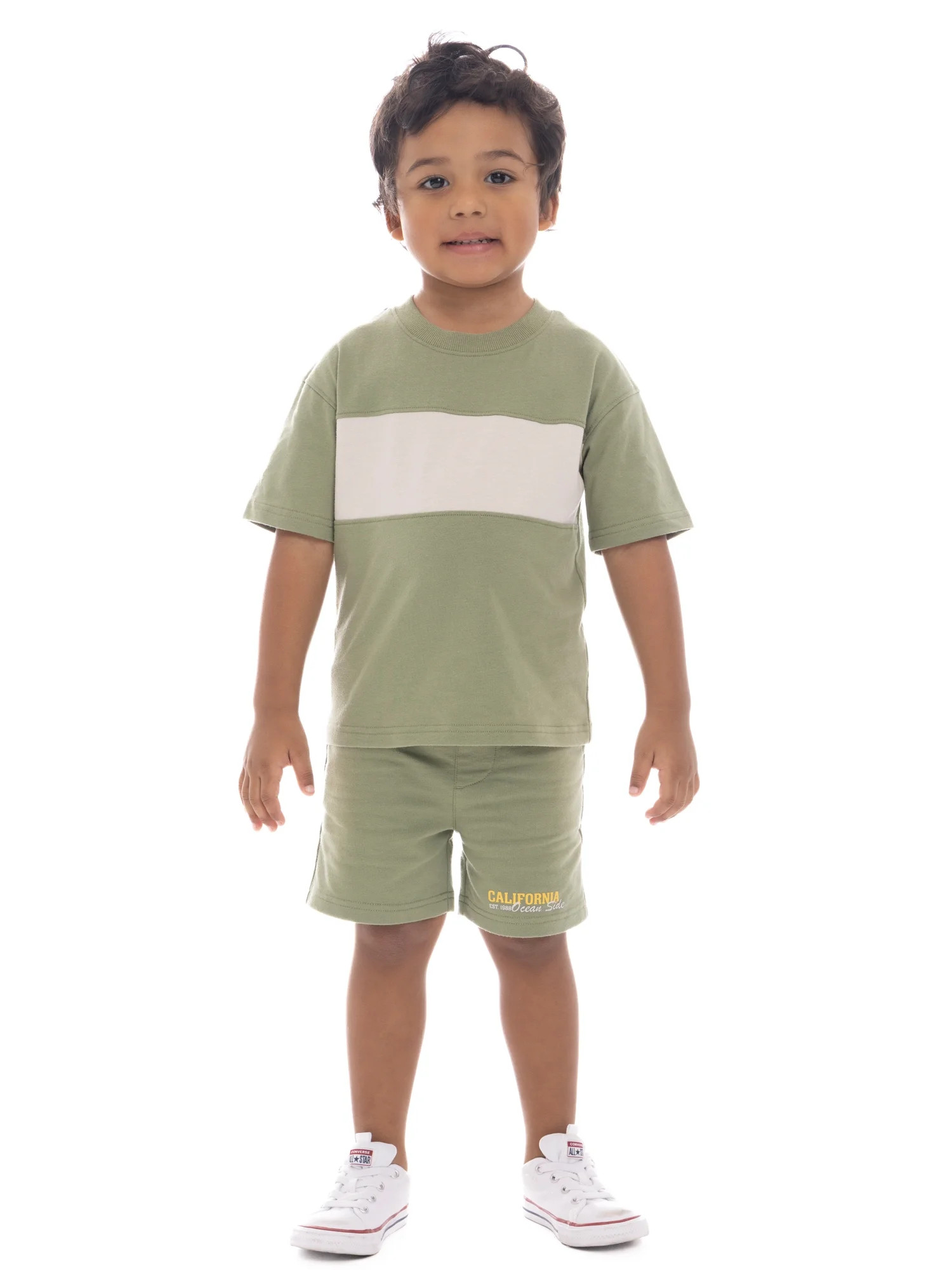 Wonder Nation Toddler Boys Graphic Tee and Striped Shorts Set, 2-Piece, Sizes 12M-5T - Walmart.co... | Walmart (US)