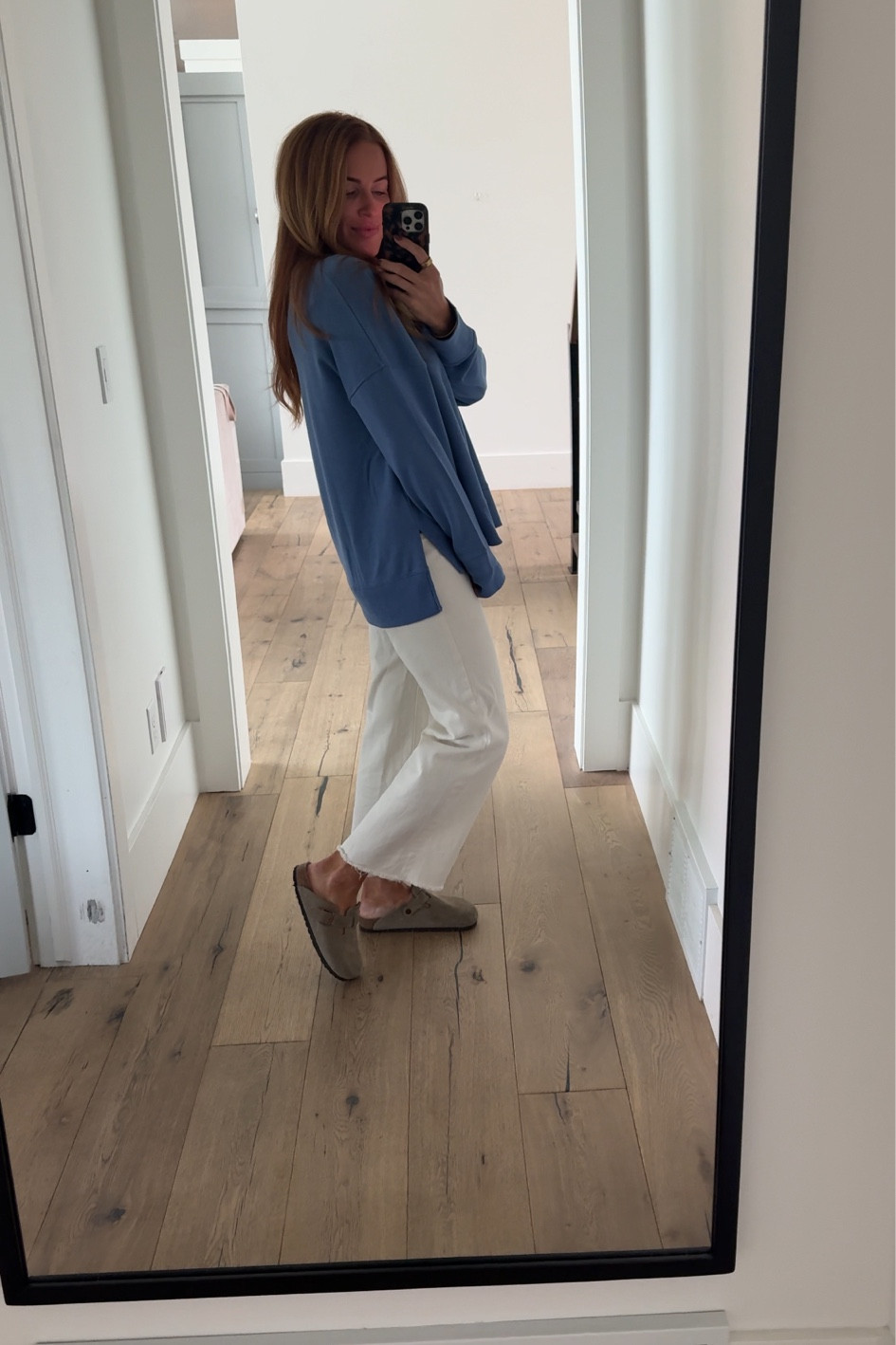 Love this blue color and for under $13 you can’t go wrong. Wearing a size large here! #walmartpartner #walmartfashion @walmartfashion