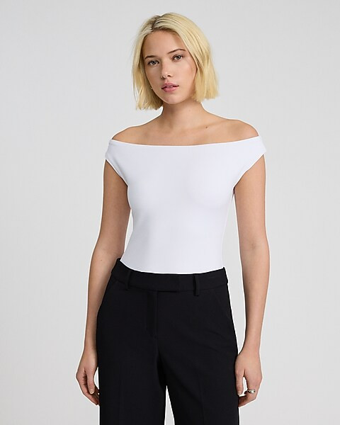 Body Contour High Compression Off The Shoulder Bodysuit | Express