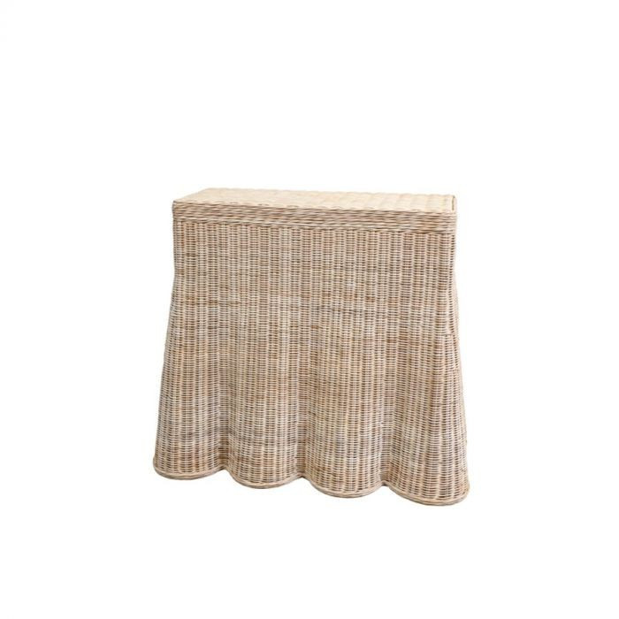 Harvested Rattan Scalloped 36" Console Table - Available in a Variety of Colors | The Well Appointed House, LLC