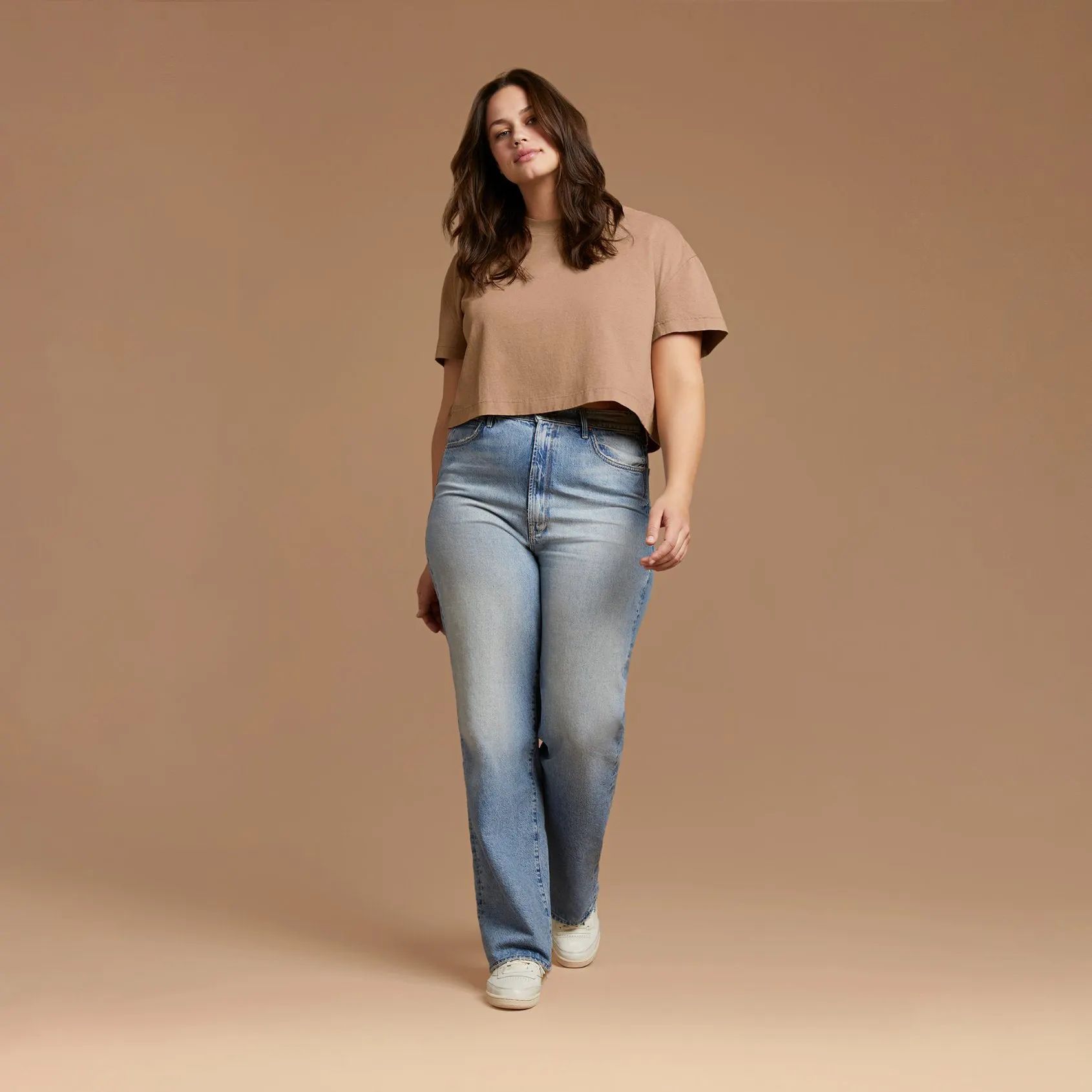 Women's Cropped Tee - Cinnamon - nuuds | nuuds