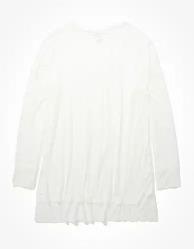 AE Soft & Sexy Long Sleeve V-Neck Tunic T-Shirt | American Eagle Outfitters (US & CA)