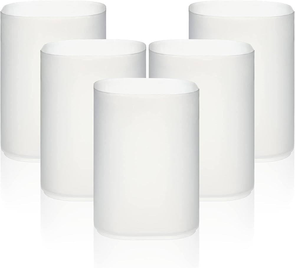 12 Pieces Pen Holder Storage Cup Translucent White Plastic Cup Containers Pencil Desk Organizer f... | Amazon (US)