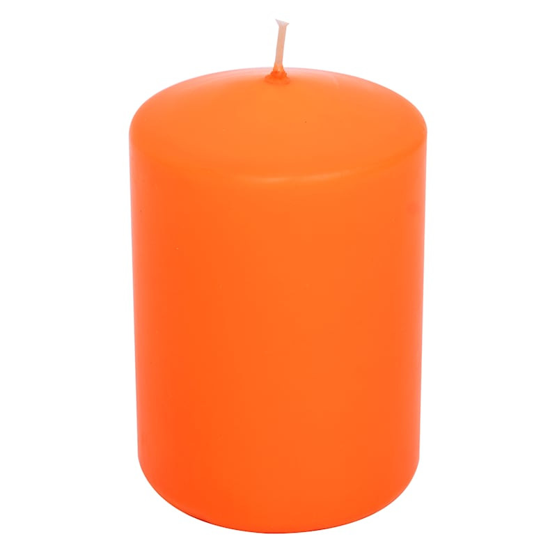 Homespun Halloween Orange Unscented Pillar Candle, 2.8x4 | At Home
