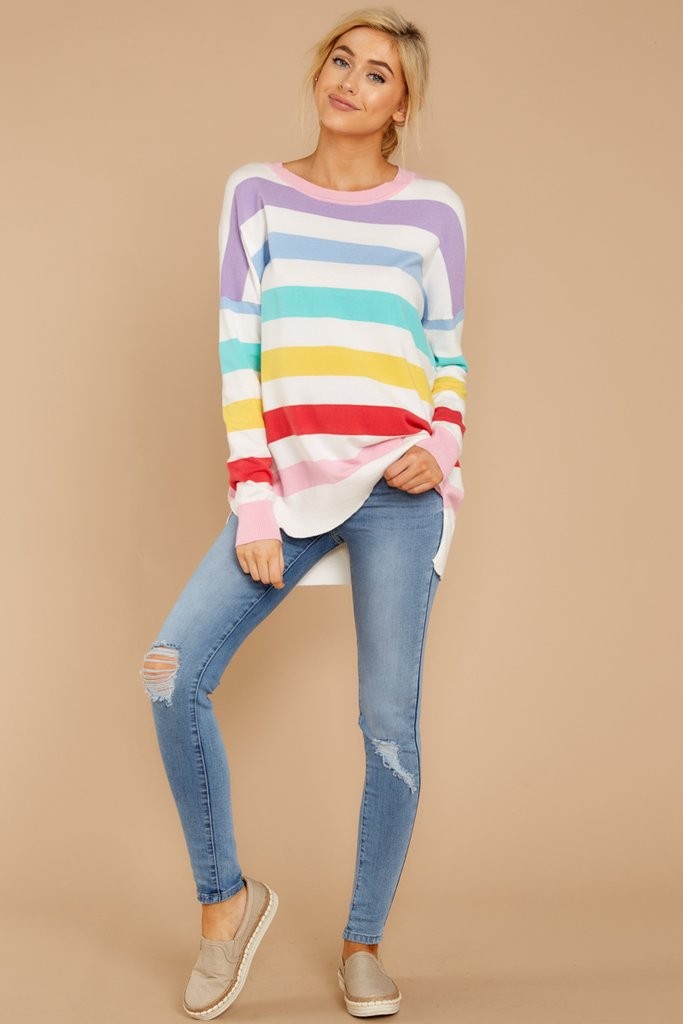 Mind's Elation Rainbow Stripe Top | Red Dress 