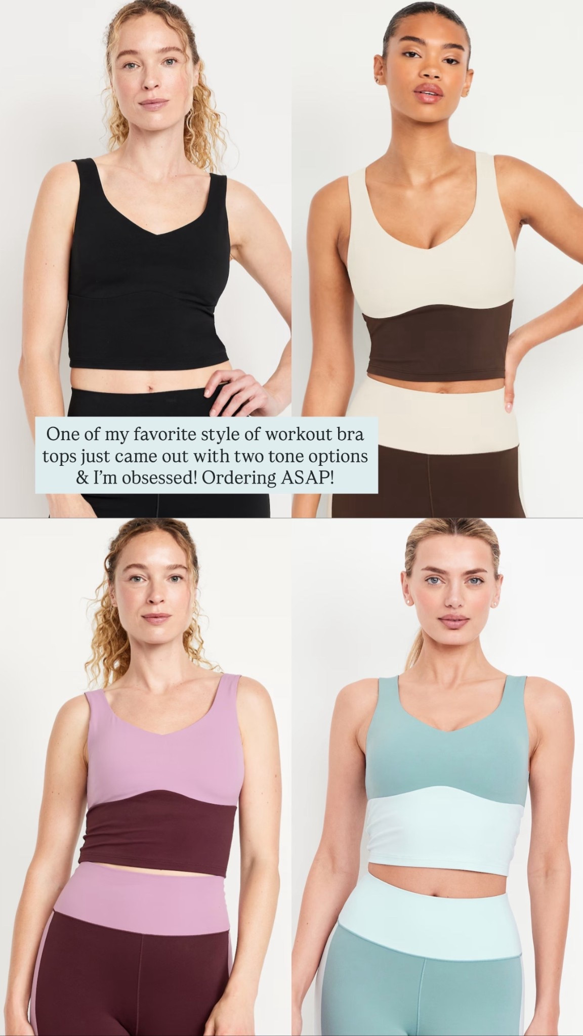 One of my favorite style workout bra tops just released a two tone version & I obviously need it! I wear a large! Fitness, home workout

#LTKMidsize #LTKFindsUnder50 #LTKActive