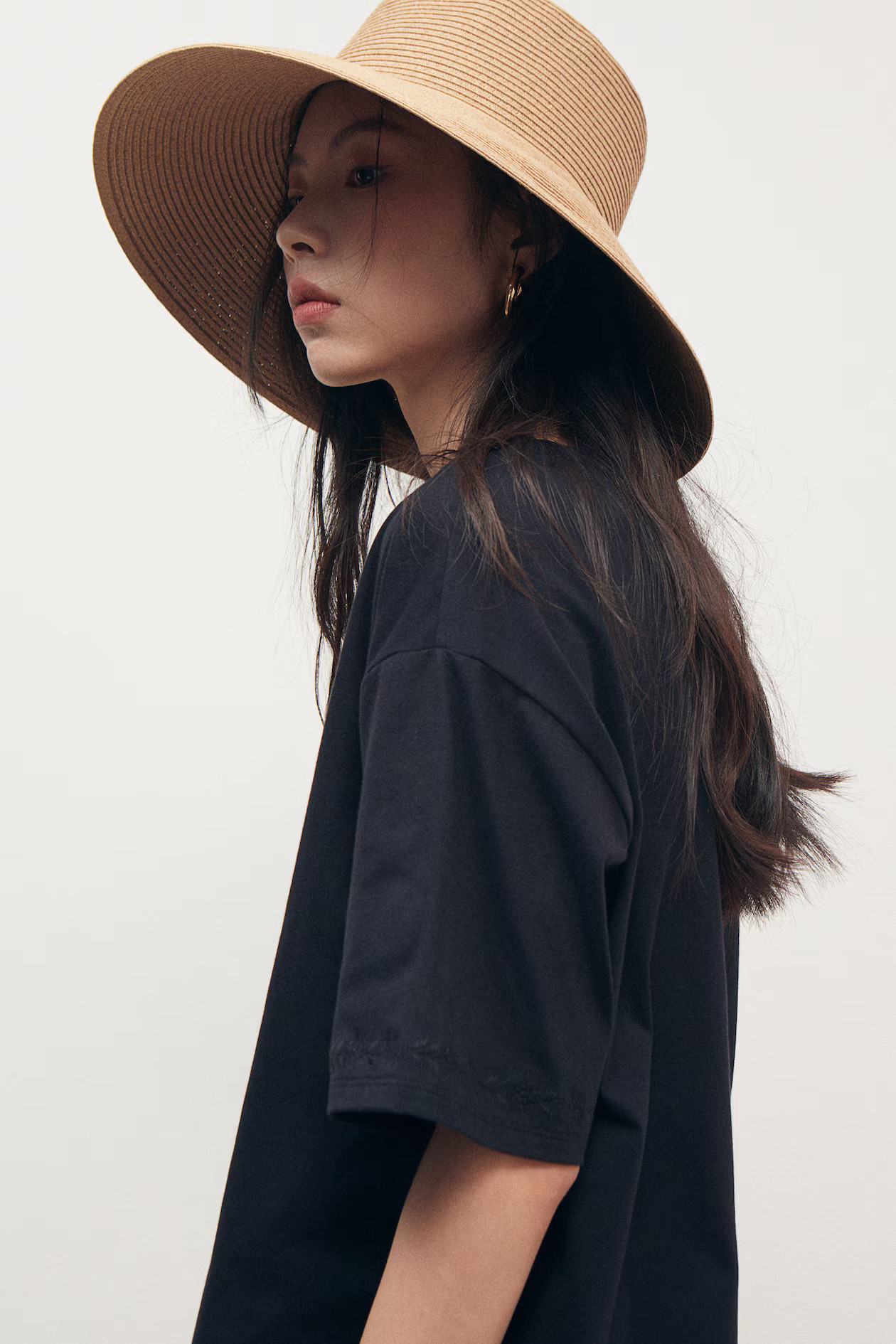 Sloped Brim Straw Hat - Beige - Ladies | H&M CA | H&M (US + CA)