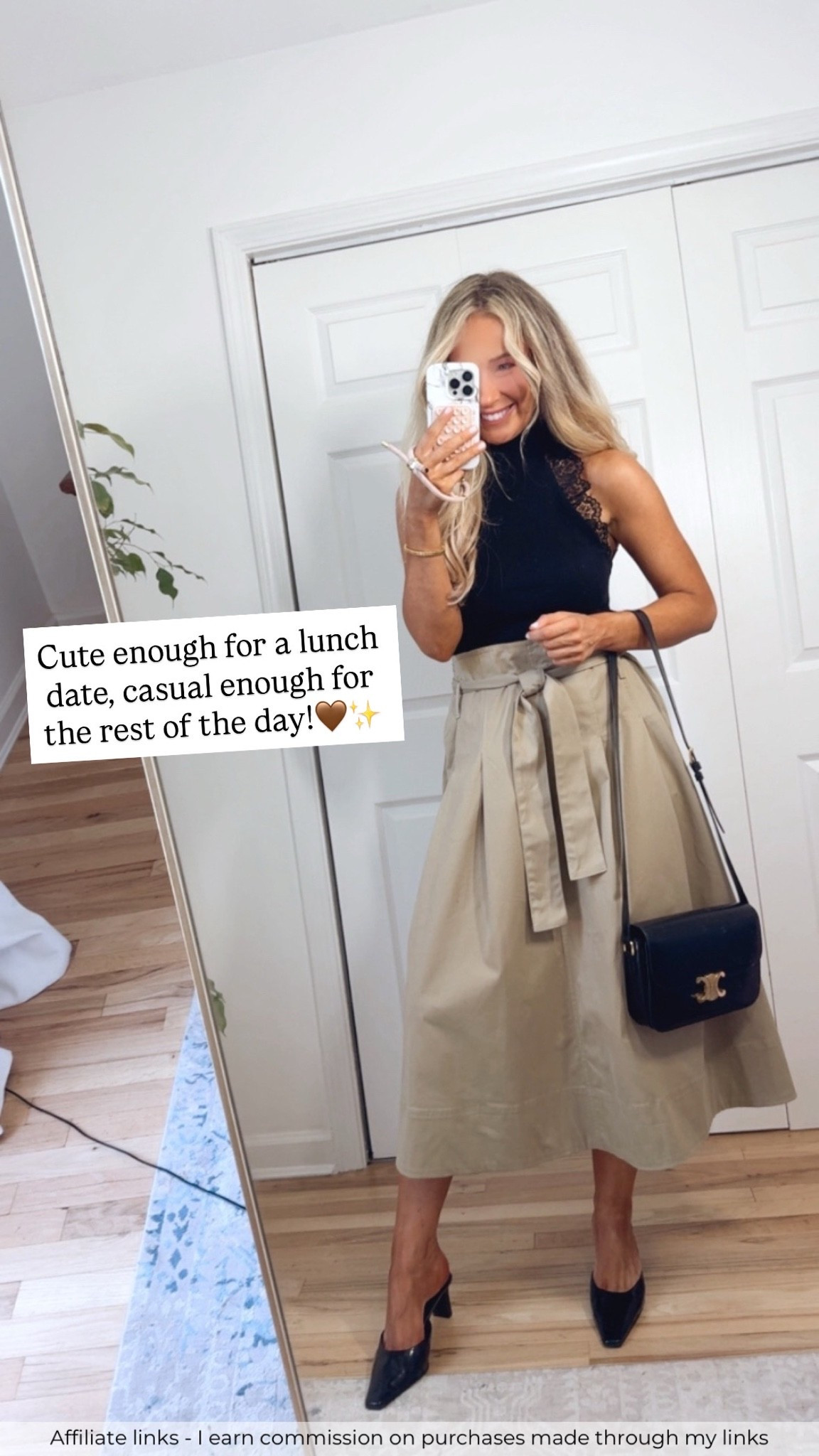 Affiliate links - I earn commission on purchases made through my links

Zara outfits fall
Date night outfits
Lunch date outfit
Black lace tank top
Zara midi skirt
Chic style
