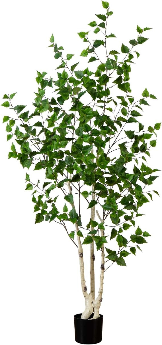 Nearly Natural 6ft. Artificial Birch Tree with Real Touch Leaves | Amazon (US)
