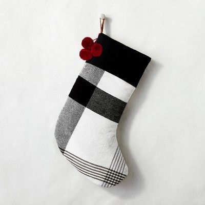 Holiday Stocking Black/White Plaid - Hearth & Hand™ with Magnolia | Target