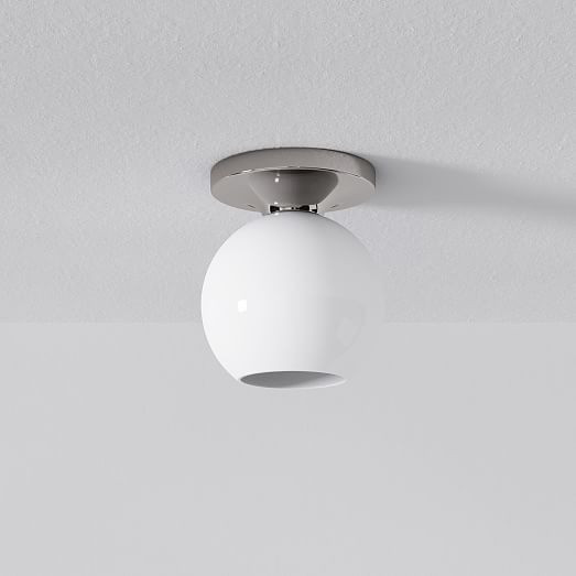 Sculptural Glass Globe Flushmount - Milk | West Elm (US)