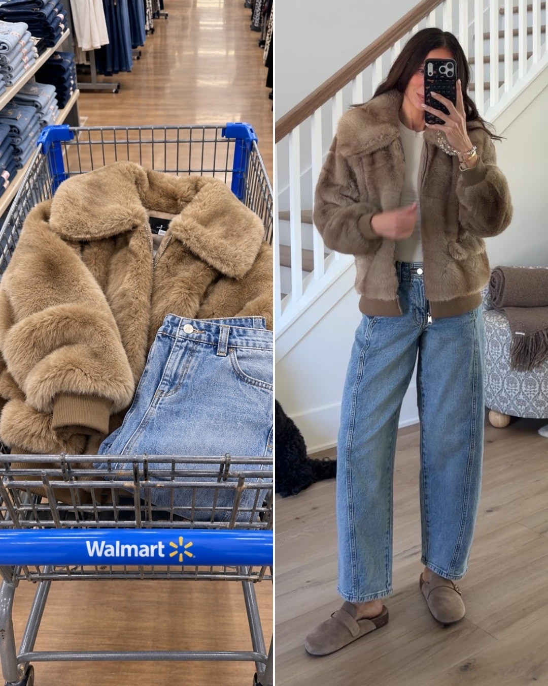 Cozy Walmart outfit for fall! 🤎 This faux fur jacket paired with relaxed jeans is the perfect casual look for chilly days. Stylish, comfy, and affordable!
Walmart fashion finds, cozy fall outfit, faux fur jacket, wide leg jeans, casual fall style, affordable winter fashion, everyday outfit ideas, neutral fall outfit, cozy winter layers, Walmart outfit ideas
