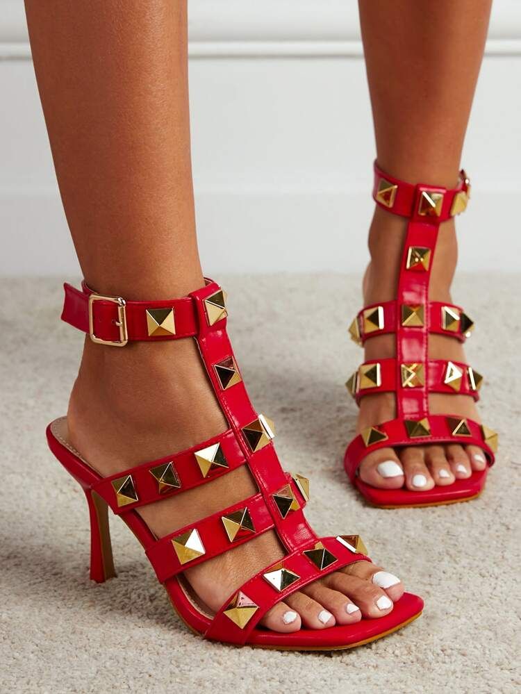 Studded Decor Gladiator Sandals | SHEIN