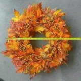 Fall Maple Leaf Wreath for Front Door, Thanksgiving Christmas Harvest Hanging Decor | Walmart (US)