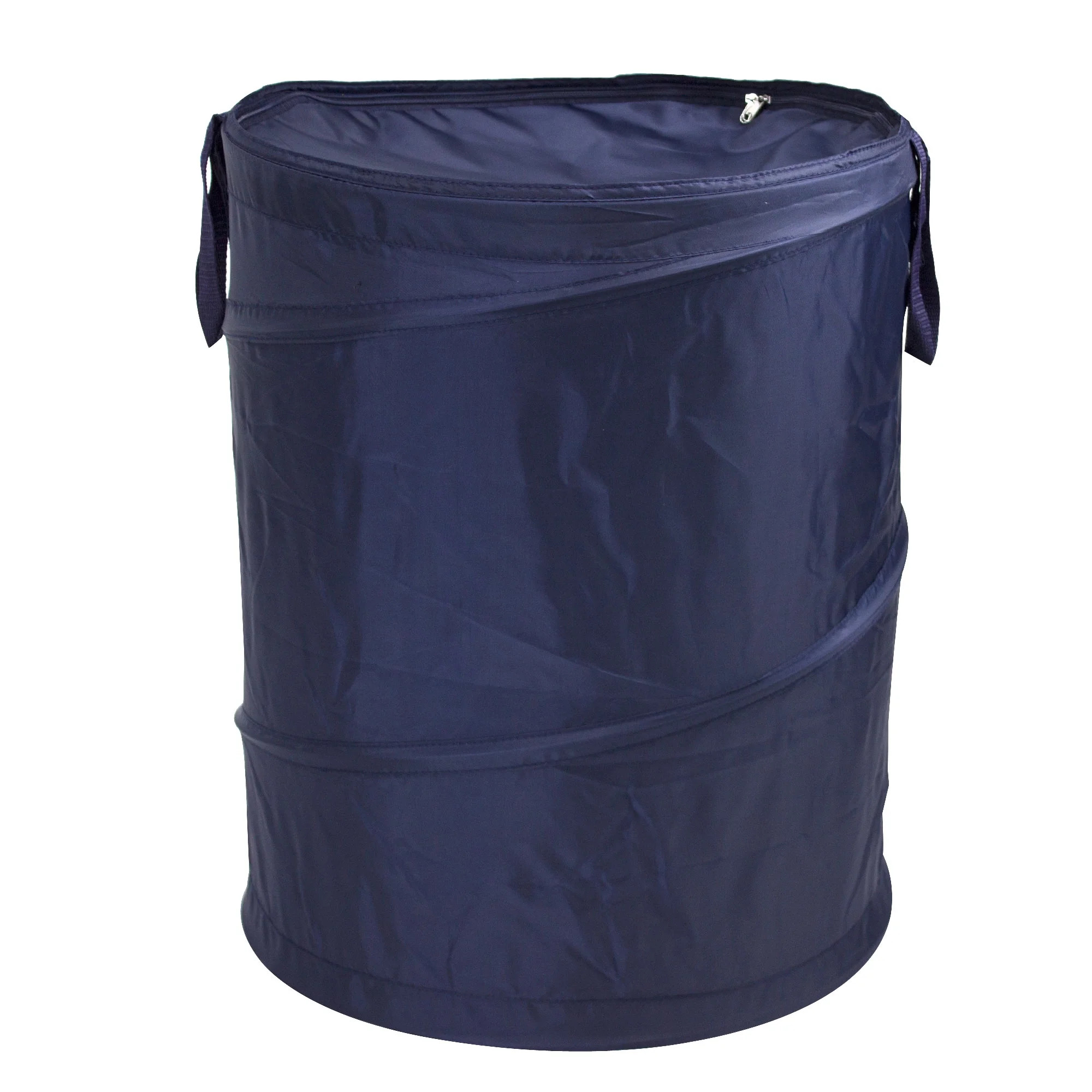 Mainstays Pop-Up Laundry Hamper with Zipper Lid and 2-Load Capacity in Navy Blue | Walmart (US)
