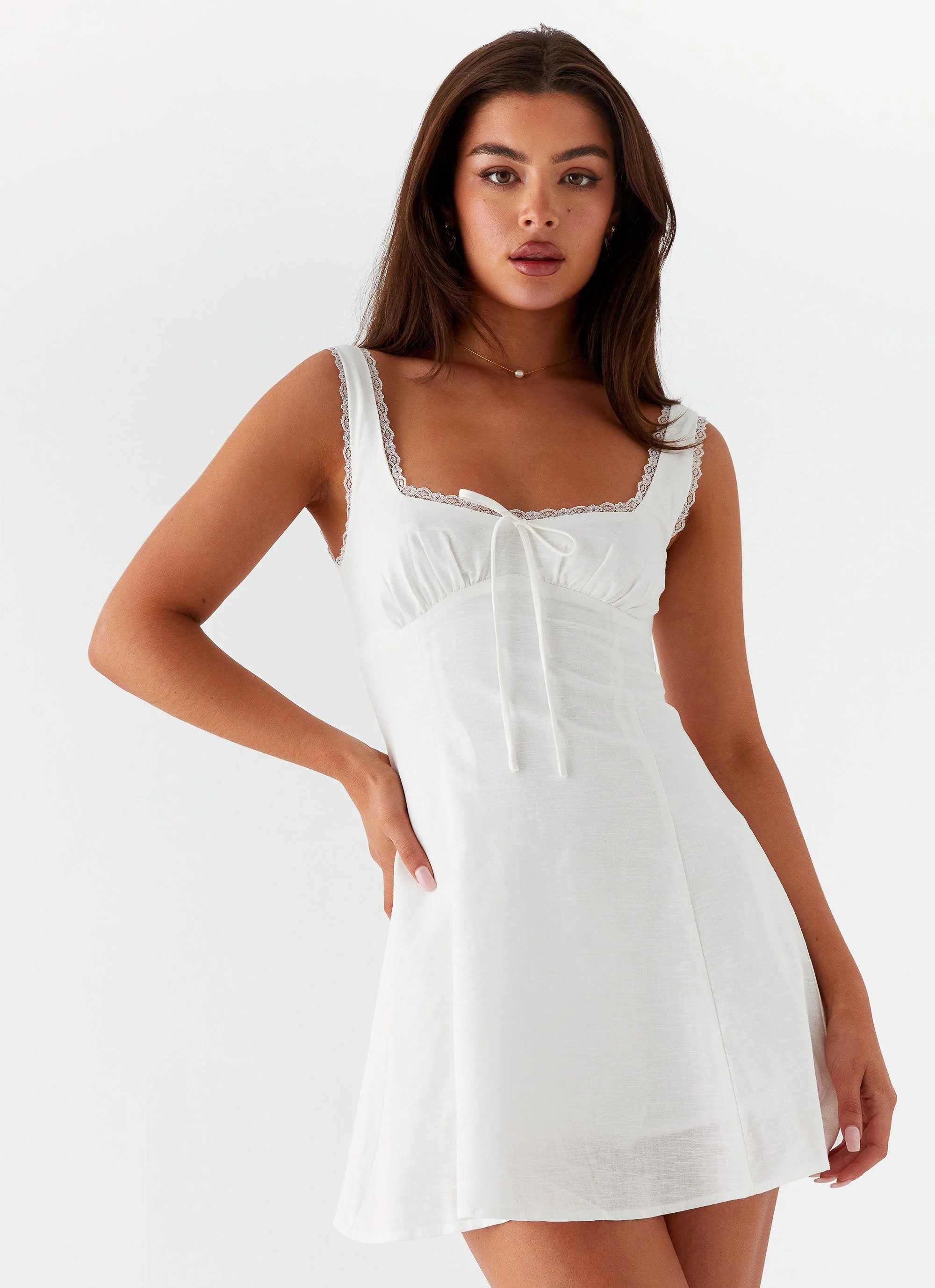 Rowena Mini Dress - White | Peppermayo (Global)