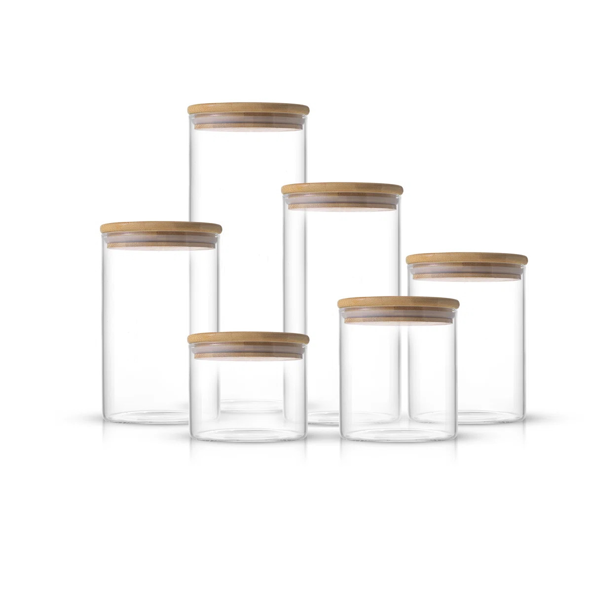 JoyJolt 6-Piece Glass Storage Jars with Airtight Lids | Wayfair North America