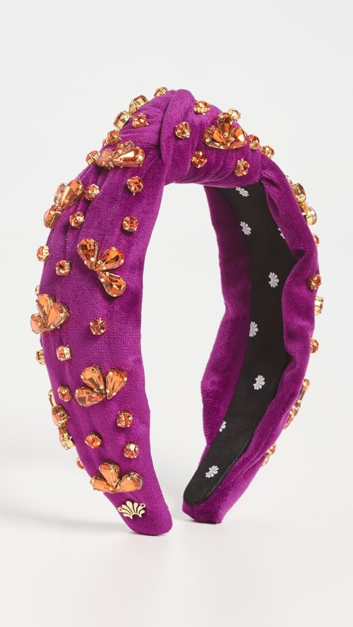 Crystal Bloom Velvet Knotted Headband | Shopbop