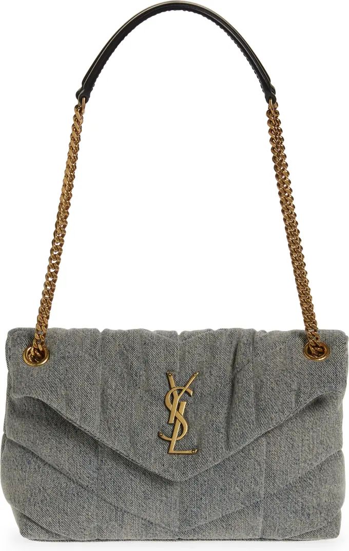 Saint Laurent Small Lou Denim Puffer Shoulder Bag | Nordstrom | Nordstrom