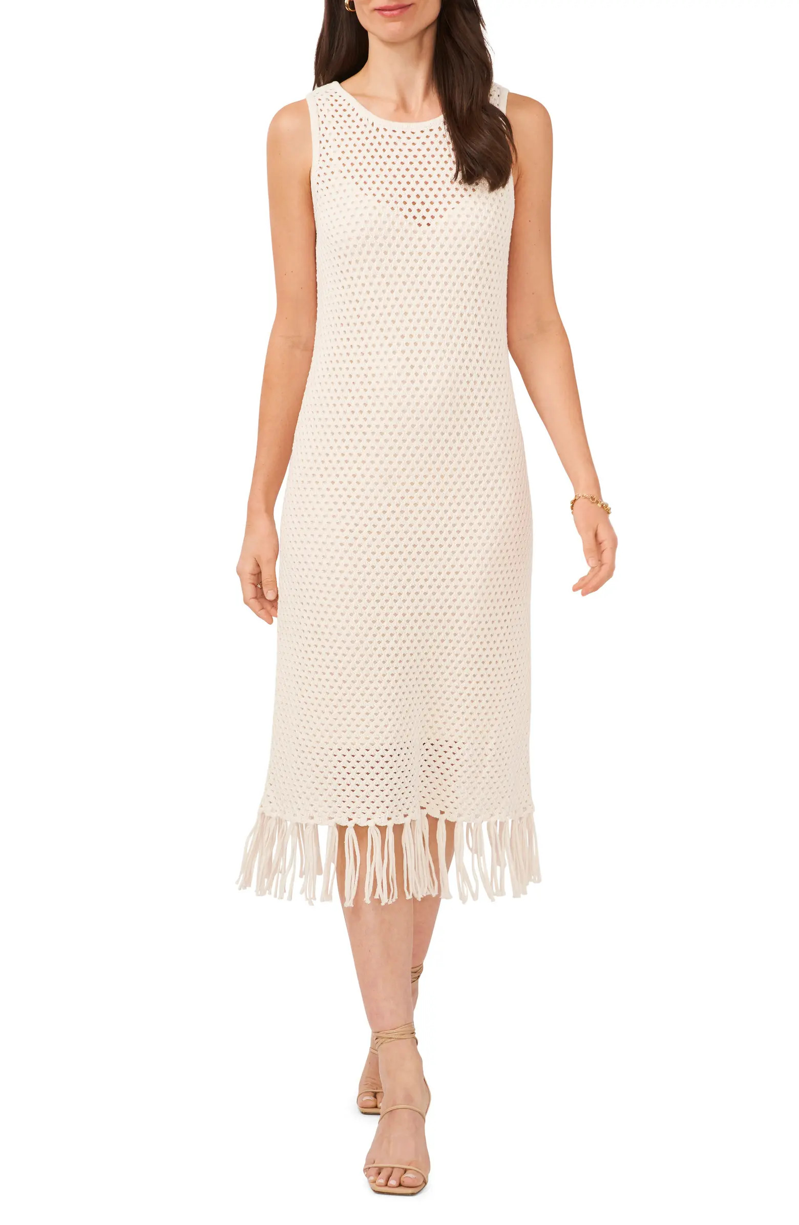 Fringe Hem Cotton Sweater Dress | Nordstrom