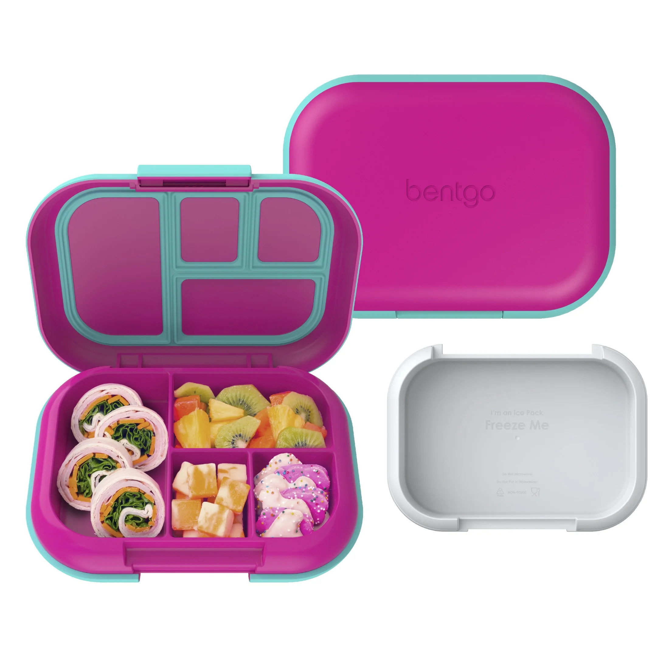Bentgo Chill Kids Leak-Proof Lunch Box - 4-Compartment Bento Box with Built-In Ice Pack, 3.3 Cup ... | Walmart (US)