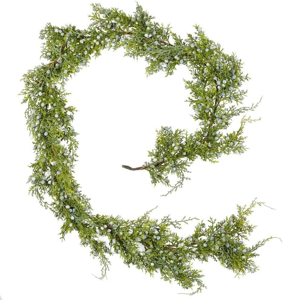 Realistic Vinyl Juniper Berry Garland by Factory Direct Craft - Weather Resistant Cedar Juniper G... | Amazon (US)