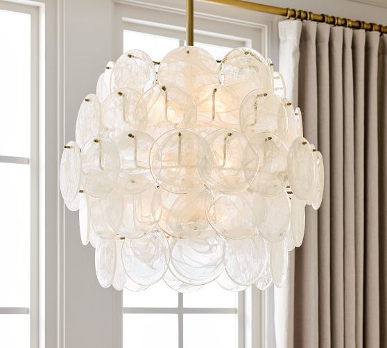 Riviera Glass Disc Chandelier (26") | Pottery Barn (US)