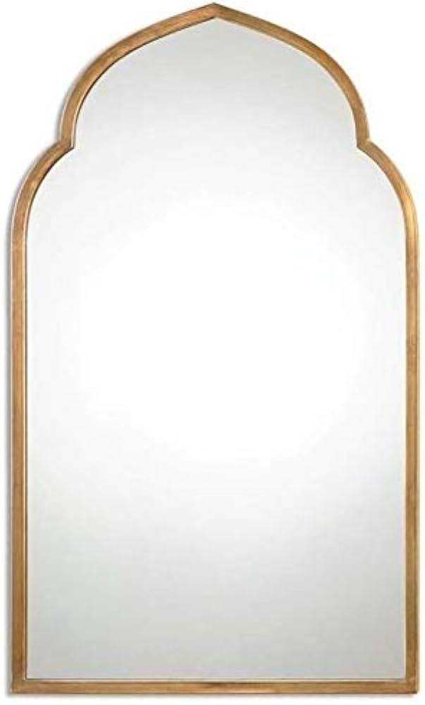 Beaumont Lane Antique Arch Metal Wall Mirror in Gold | Amazon (US)