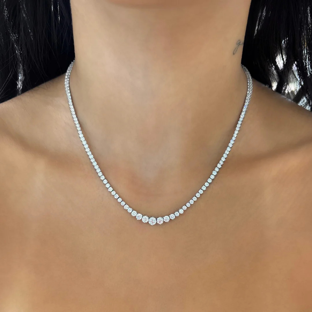 Kaye Tapered Diamond Tennis Necklace 7.49 ctw | RW Fine Jewelry