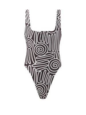 Idalia voluta-print high-cut leg swimsuit | Matches (US)