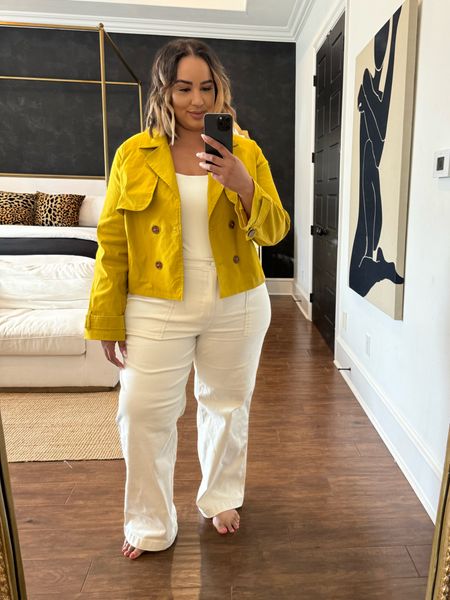 Such a cute little look from @kohls 
The cropped jacket is such a beautiful color! I’m wearing the xxl in the jacket and 20in the jeans 

#LTKfindsunder100 #LTKplussize #LTKmidsize