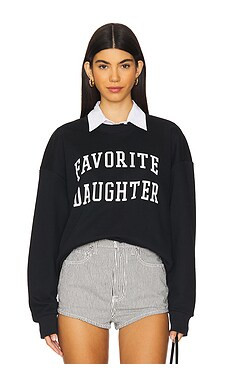 Favorite Daughter Collegiate Sweatshirt in Black & White from Revolve.com | Revolve Clothing (Global)