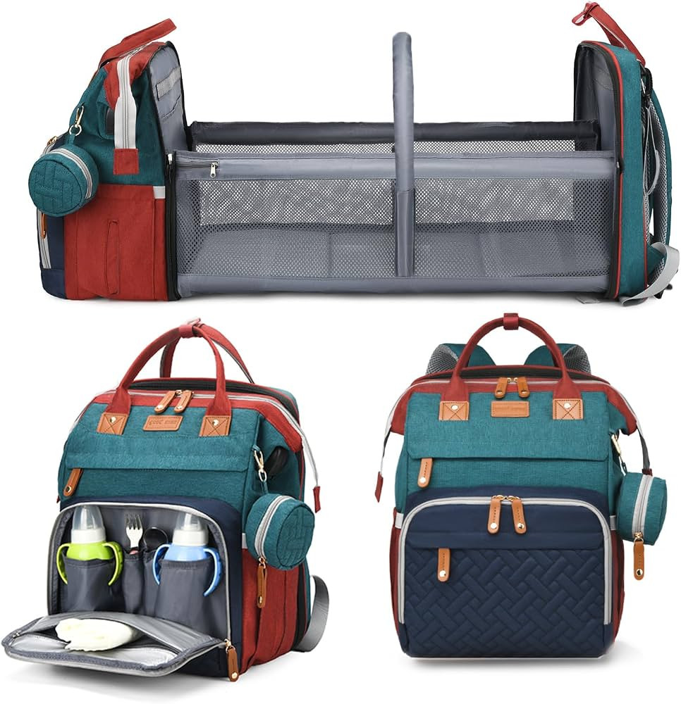 Jeryswet Baby Diaper Bags with Changing Station, Waterproof Large Capacity Diaper Bag Backpack fo... | Amazon (US)