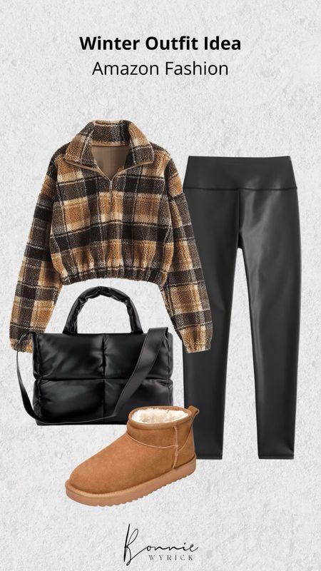 Winter Outfit Idea from Amazon 🖤

Amazon finds - Amazon outfit - Amazon fashion - Amazon winter outfit - half-zip Sherpa jacket - leather leggings - leather tote bag - ugg inspired boots 

#LTKSeasonal #LTKmidsize #LTKfindsunder50