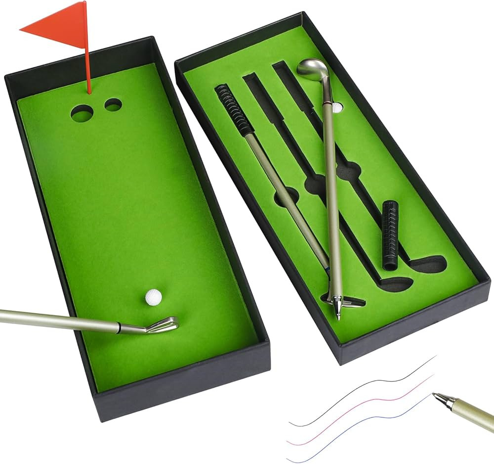 GreenHaven Golf Pen Set Mini Desktop Golf Club Pen Gift for Adults Golfers Fun Golf Ballpoint Pen... | Amazon (US)