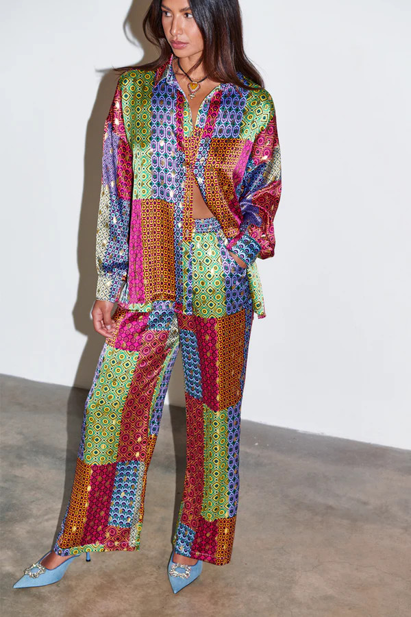 Patchwork Geo Gabbie Shirt | Never Fully Dressed US