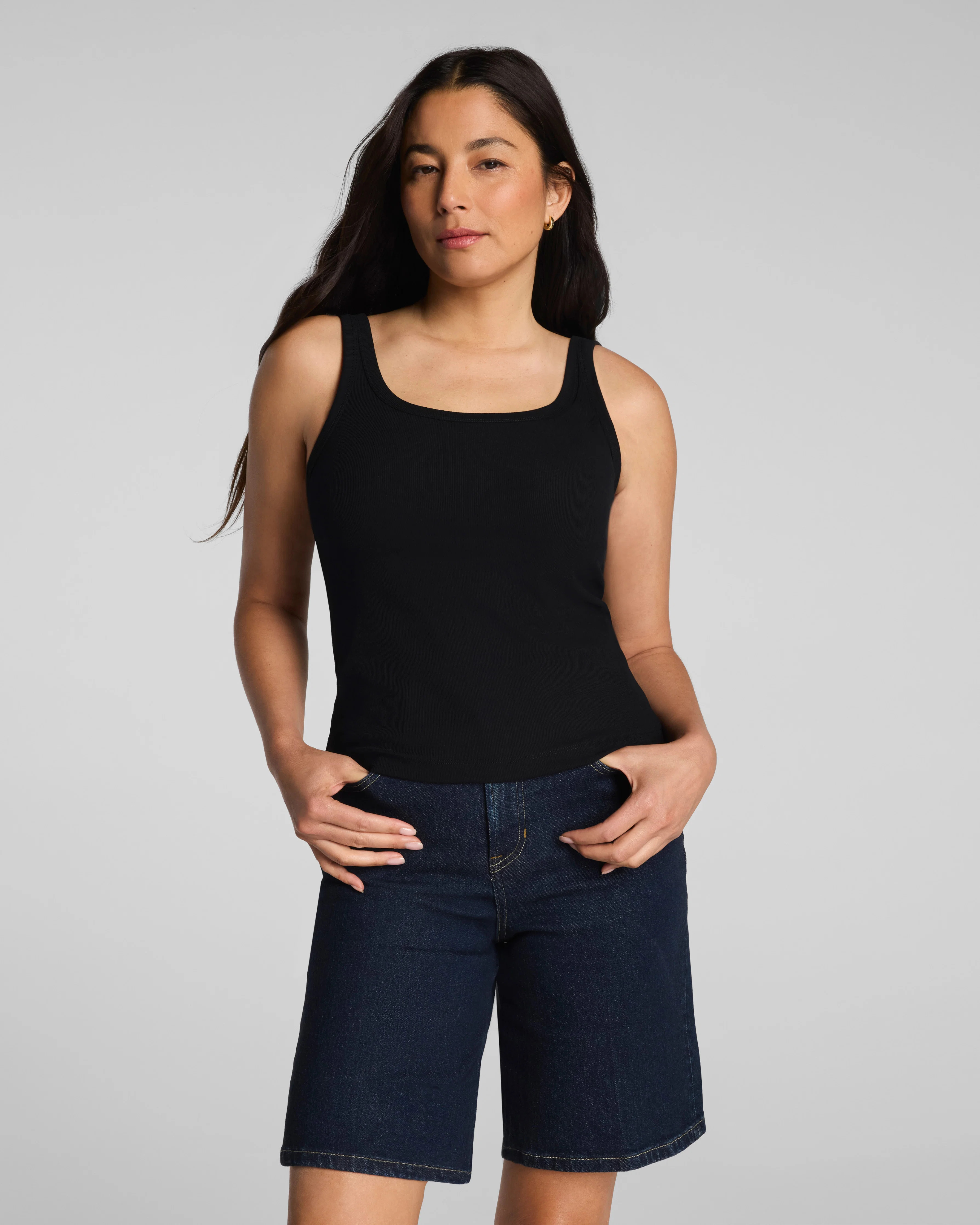 Ribbed Knit Scoop Neck Tank | Spanx