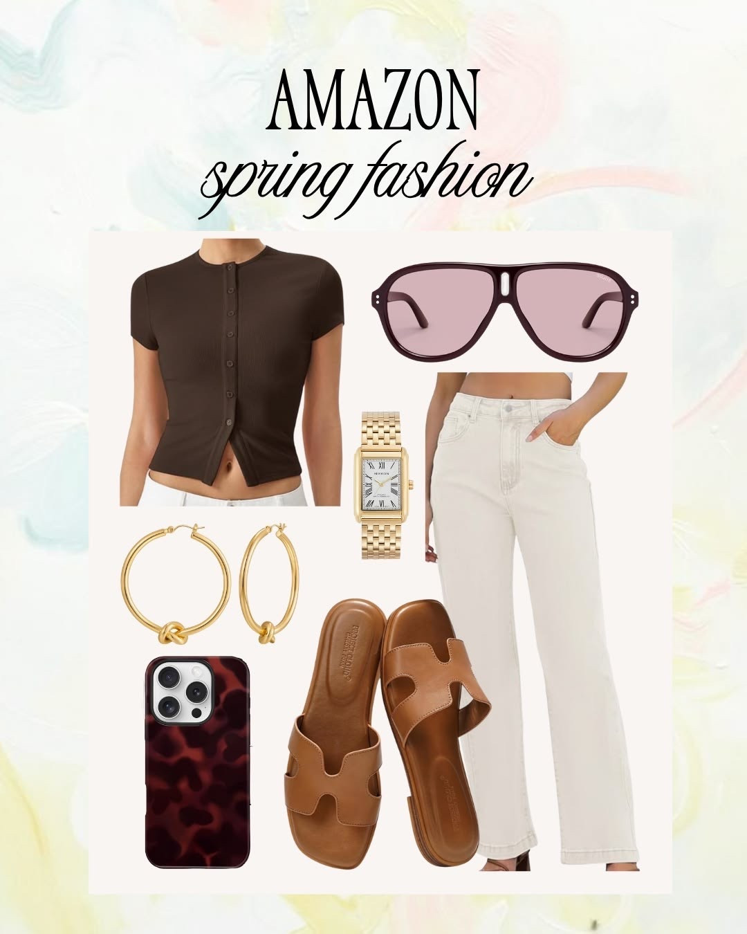 Amazon spring and summer woman’s fashion!!🩵🌷 
-Amazon fashion, Amazon haul, spring outfit , woman’s fashion, sunglasses, sandals, outfit, denim, jewelry, basic outfit, work clothes, office style basic clothing 

#LTKootd #LTKWorkwear #LTKSeasonal
