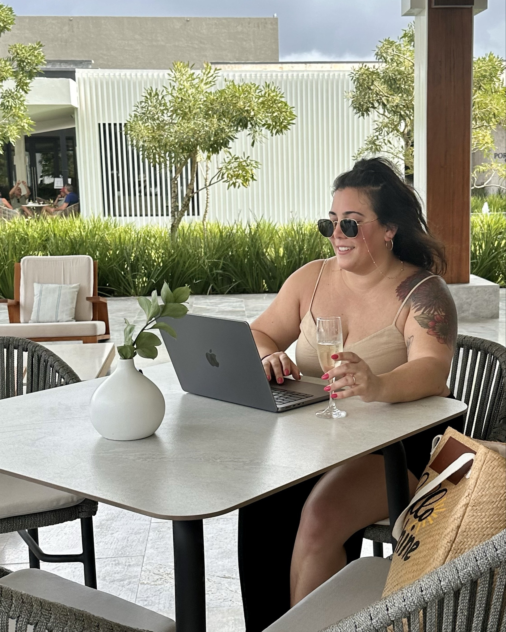 Hiding out from a tropical rainstorm and working in my novel 🧛🏼🖤

Honestly, what could be better than the sound of pattering rain drops, a fresh glass of champagne, and escaping into the fantasy world I’ve created!? 

Nothing. The answer is nothing. 

This fit is a mix of target and Amazon items.

Top: By Universal Thread from Target - no longer sold 🥲
Sassy skirt: Amazon
Sunnies: Amazon
Location: Secrets Tides, DR

#LTKMidsize #LTKFindsUnder50 #LTKTravel