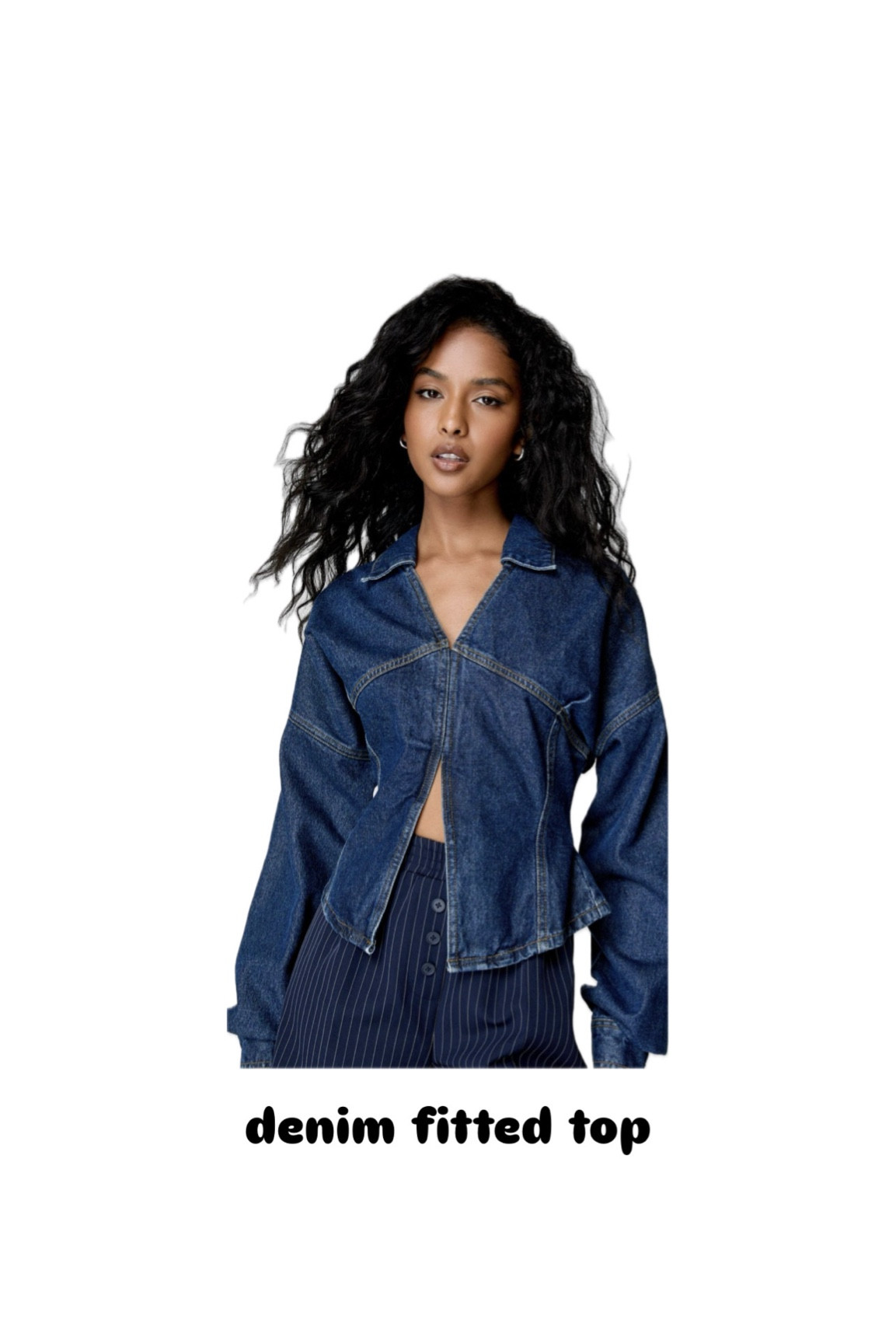 denim fitted top 