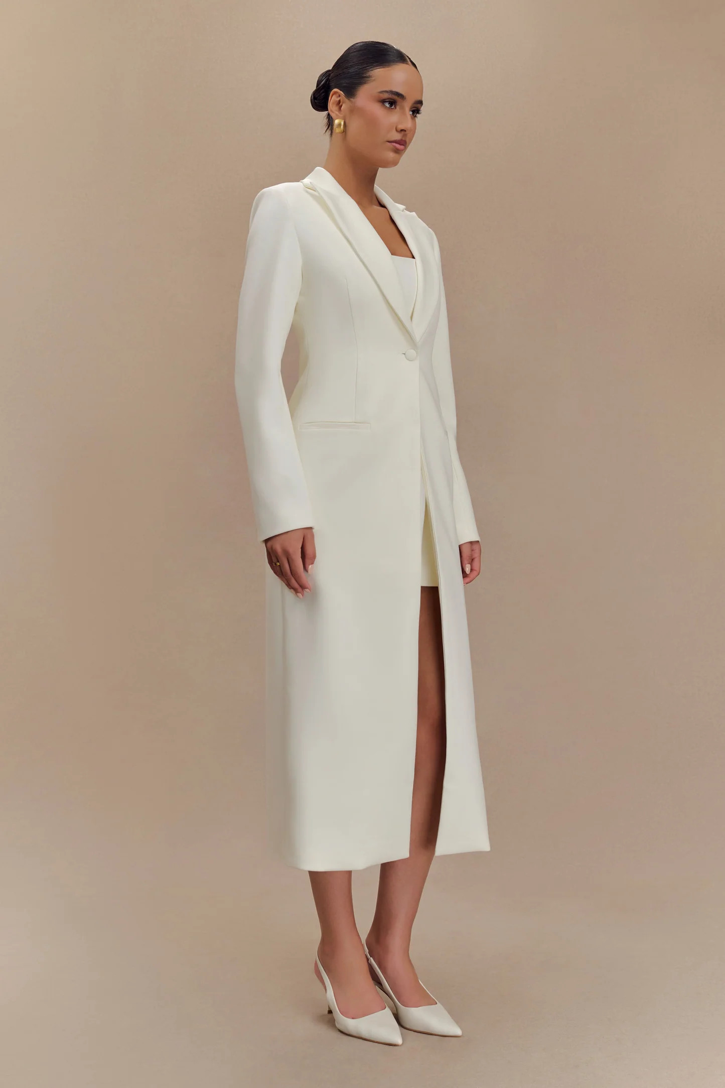 Caviar Suiting Coat - Ivory | MESHKI US